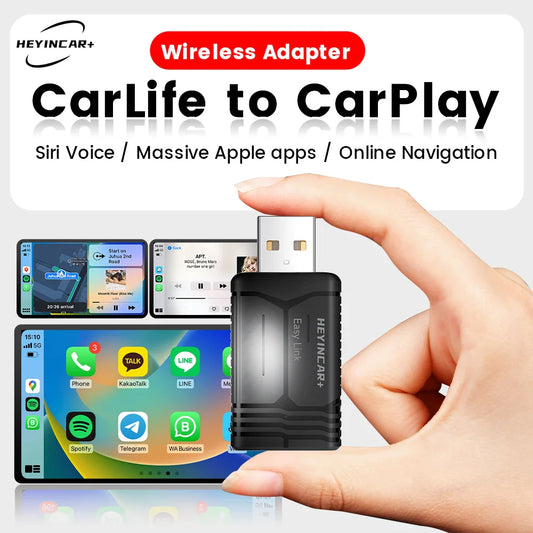 2025 New HEYINCAR CarLife to Wireless CarPlay Adapter For Hyundai Kia Toyota Honda BAIC FAW GAC  Yandex Maps Navigation spotify