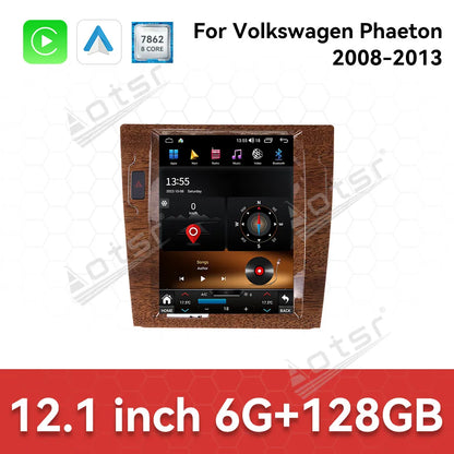 12.1 Inch AI Voice Screen Android 14 Auto Multimedia Car Radio Receiver For VW Phaeton 2003~2013 GPS Navigation IPS Head Unit