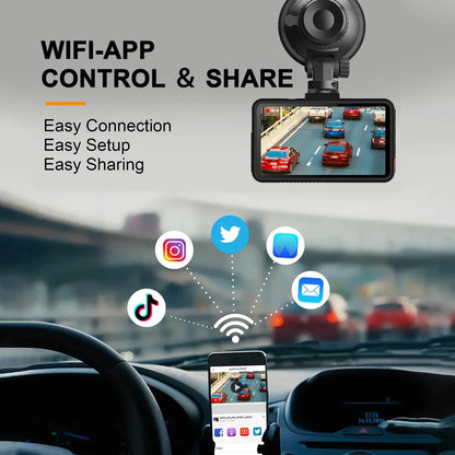 Soam 4K Dash Cam for Cars Front and Rear Camera Car Dvr WIFI Car Camera for Vehicle Video Recorder Rear View Camera Parking Mode