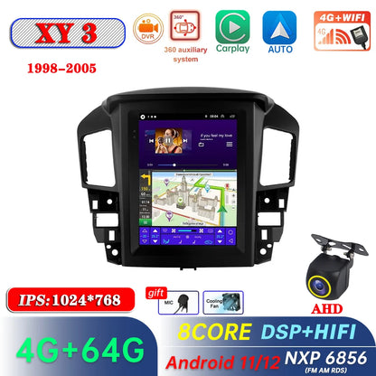 Android 11 Car Radio For Lexus RX300 Toyota Harrier 1998-2003 2004 2005 GPS Navigation Multimedia Carplay DSP For Tesla Style