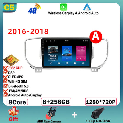 Android  For KIA Sportage 4 2016-2018 2019-2021 Multimedia Video Player Navigation GPS Stereo Wireless Carplay DSP WIFI NO 2DIN