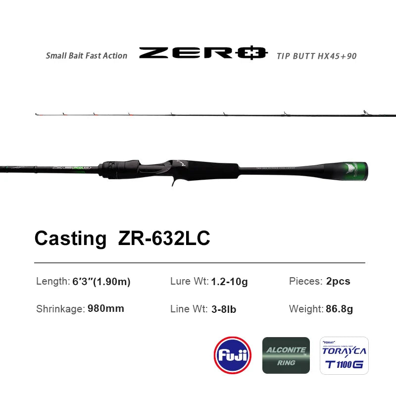 PURELURE ZERO Small Bait Light High Carbon Long Throwing Rod Rock Fishing Spinning Trout Rod BFS Fishing Casting UL  Stream Bass
