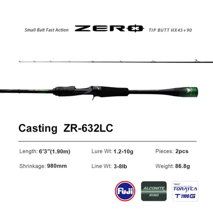 PURELURE ZERO Small Bait Light High Carbon Long Throwing Rod Rock Fishing Spinning Trout Rod BFS Fishing Casting UL  Stream Bass