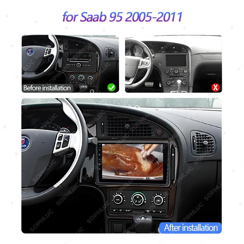 Sophluc 9 inch Android 13 Wireless Carplay for Saab 95 2005-2011 Special Stereo Radio GPS Navi MP5 BT DSP EQ Multimedia Player