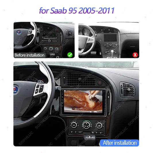 Sophluc 9 inch Android 13 Wireless Carplay for Saab 95 2005-2011 Special Stereo Radio GPS Navi MP5 BT DSP EQ Multimedia Player