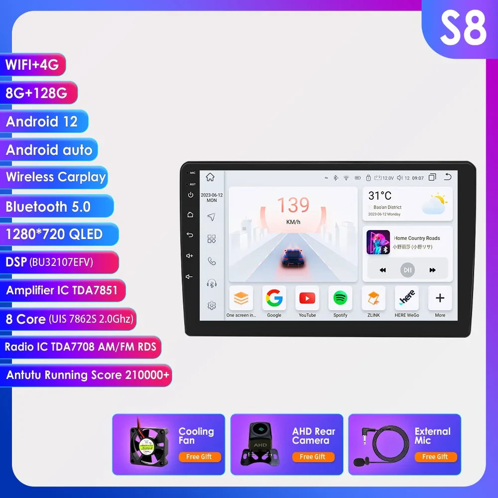 Hizpo 10.1 Inch Android Auto Car Radio Multimedia Video For JEEP Compass Patriot Chrysler 300C Sebring Liberty Dodge Wrangler BT