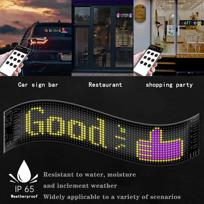 Devil's Eye LED display screen truck cab Front windshield LED decorative light Warning blink Animation display Car accessories