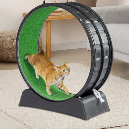 Cat exercise wheels, 39 inch indoor cat wheels, cat treadmill wheels with carpet running track, used for daily exercise of cats