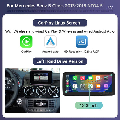 Touch Screen Car Radio for Mercedes Benz A B Class W176 CLA GLA W246 NTG4.5 Multimedia GPS With Carplay Android Auto Mirroring