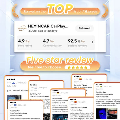 2025 New HEYINCAR CarLife to Wireless CarPlay Adapter For Hyundai Kia Toyota Honda BAIC FAW GAC  Yandex Maps Navigation spotify