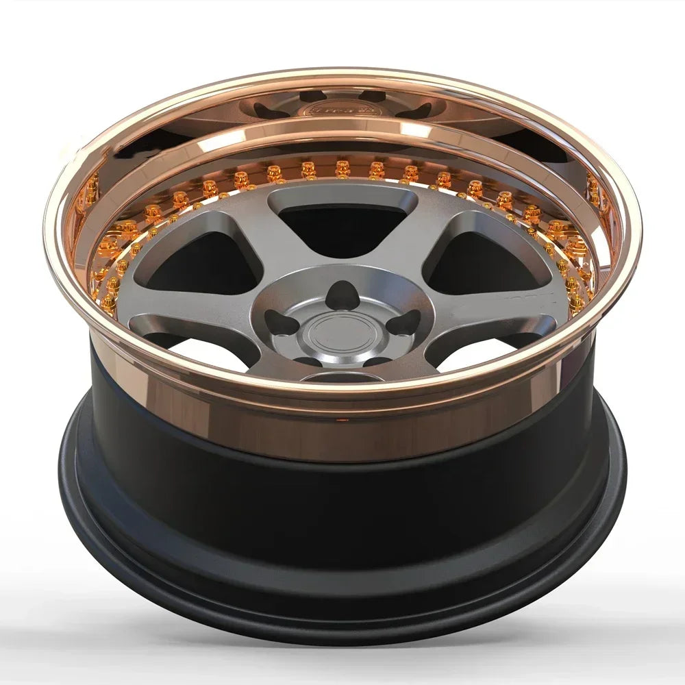 3-piece Forged alloy wheels 5x112 5x120 5x114.3 5x130 5x108 5x110 for Dodge bmw Passenger car wheels rims