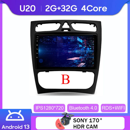 Android 14 wifi+4G Carplay BT Car Radio For Benz W203 W209 C180 C200 C220 C230 2004-2011 Navigation GPS Video Player Multimedia