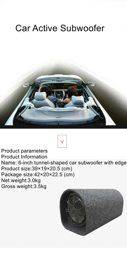 Tunnel type car side audio speakers 6 inch 12v car with edge subwoofer speaker