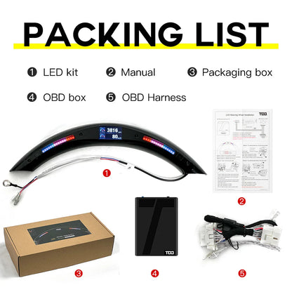 Car Auto Steering Wheel LED Display with Intellignet Module Kit Universal Accessory for LED Performance Steering Wheel