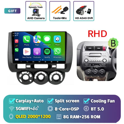 Android 14 For Honda Jazz 1 GD 2001 - 2008 Fit 2001-2009 2K QLED Stereo Car Radio Multimedia Video Player GPS 4G CarPlay