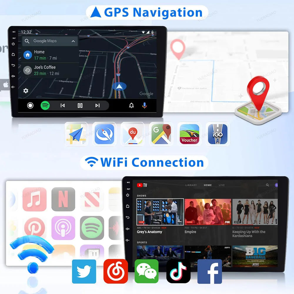 Android 15 Car Radio For Dodge Journey 2009 - 2012 Multimedia Stereo Video Player Qualcomm Head Unit 2DIN 4G LTE 5G WIFI QLED BT