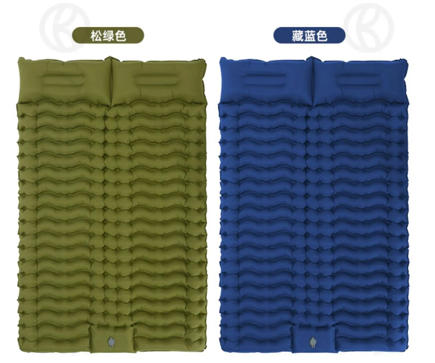 Camping Double Sleeping Mat with Pillow Inflatable Sleeping Mat, Suitable for Backpacking, Hiking, Tenting