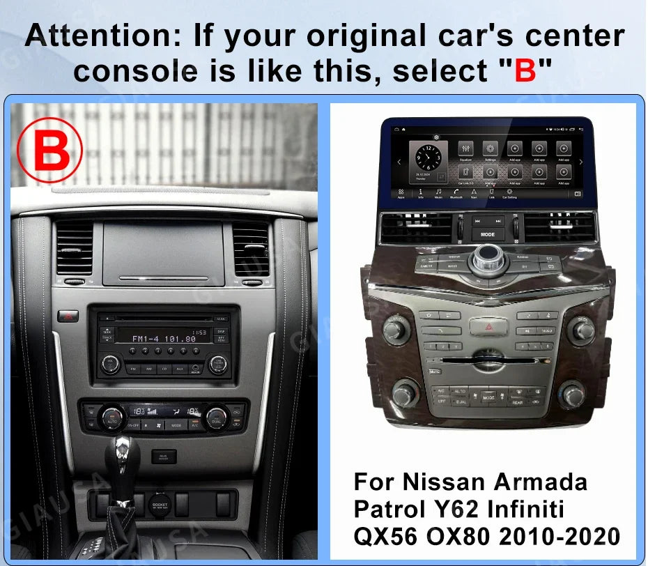 12.1inch Android 13 Screen Radio For Nissan Patrol Y61 Y62 Infiniti QX80 QX56 GPS Carplay Navigation Car Multimedia Video Player