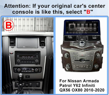 12.1inch Android 13 Screen Radio For Nissan Patrol Y61 Y62 Infiniti QX80 QX56 GPS Carplay Navigation Car Multimedia Video Player