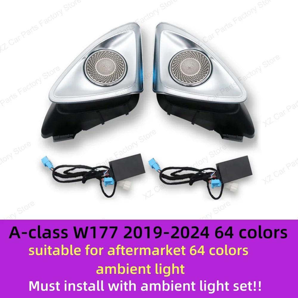 64 Colors 4D rotating Tweeter Speaker Ambient Light For Mercedes-Benz 4D Speaker W213 W205 W206 W223 W222 X254 C/E/S-Class Car