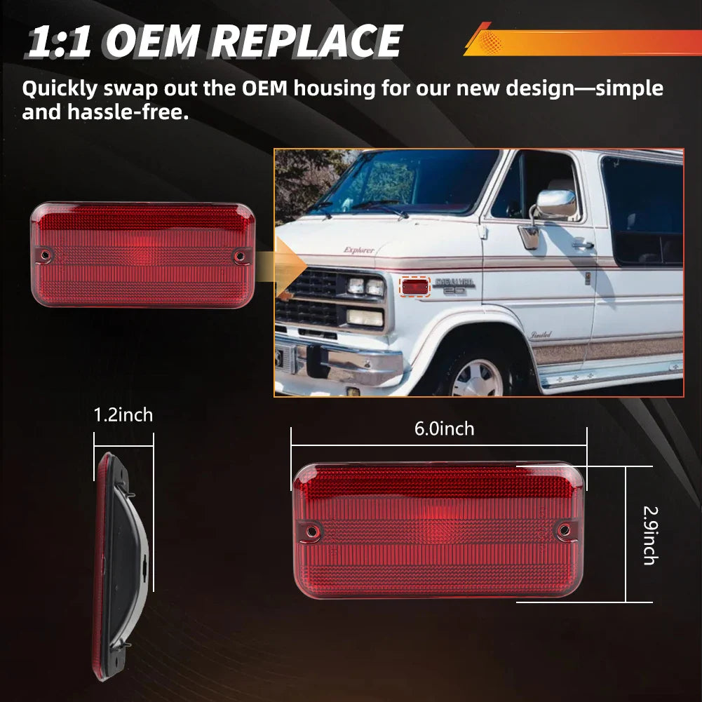Rear & Front  Side Marker Lights Tail Lights For 1985-1995 Chevrolet G10 G20 G30 P20 P30 GMC G1500 G2500 G3500 P2500 P3500  Van