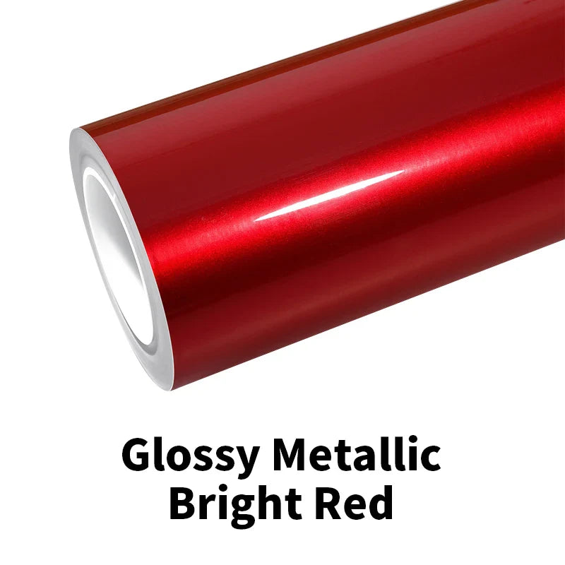ZHUAIYA Gloss Metallic RED Vinyl Wrap film wrapping film bright 152*18m roll quality Warranty covering film voiture