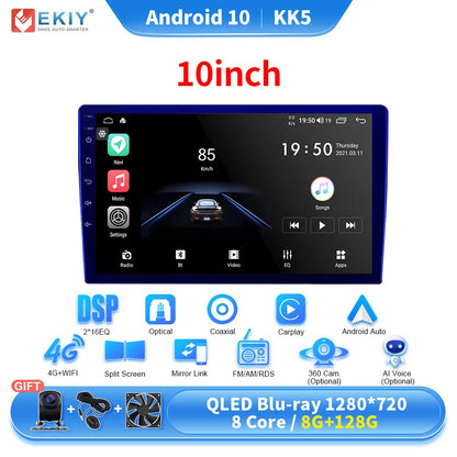 EKIY KK5 2 Din Android 7 9 10 in Car Multimedia Video Player Universal Stereo Radio GPS For Volkswagen Nissan Hyundai Kia Toyota