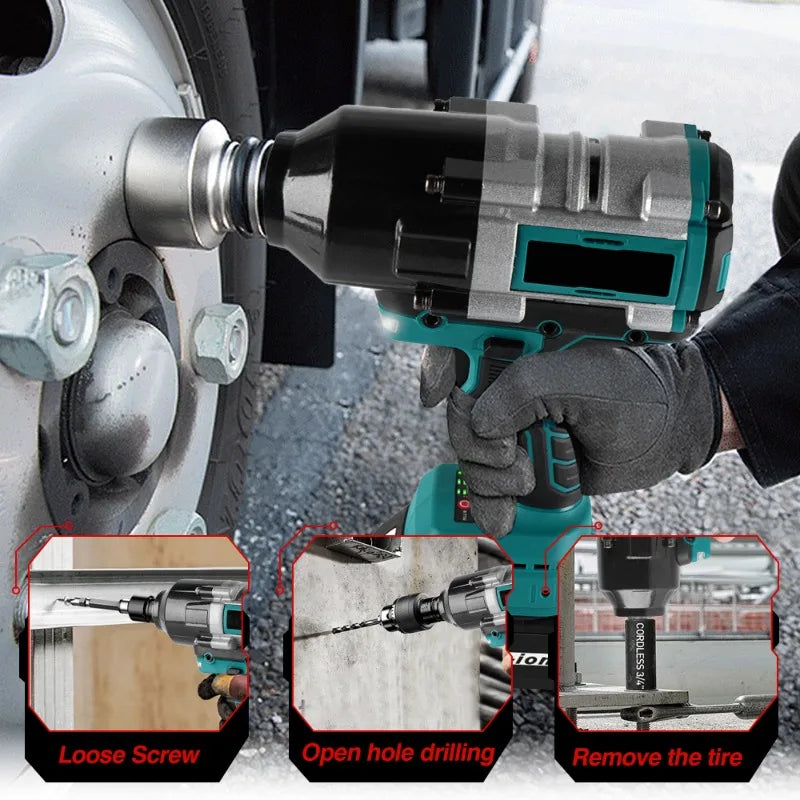 3100N.M High Torque Brushless Electric Impact Wrench Super Power Screwdriver Cordless Wrench Power Tools for Makita 18V Battery power tools
