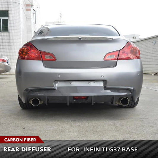 Car Rear Bumper Lip Diffuser for Infiniti G37 Base Sedan 2010-2013 Rear Bumper Diffuser Splitters Body Kits Carbon Fiber / FRP