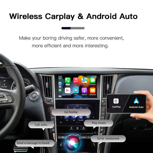 Wireless Carplay Android Auto For Infiniti Q50 QX50 QX60 2015-2019 Car Multimedia Support Bluetooth Wireless Airplay