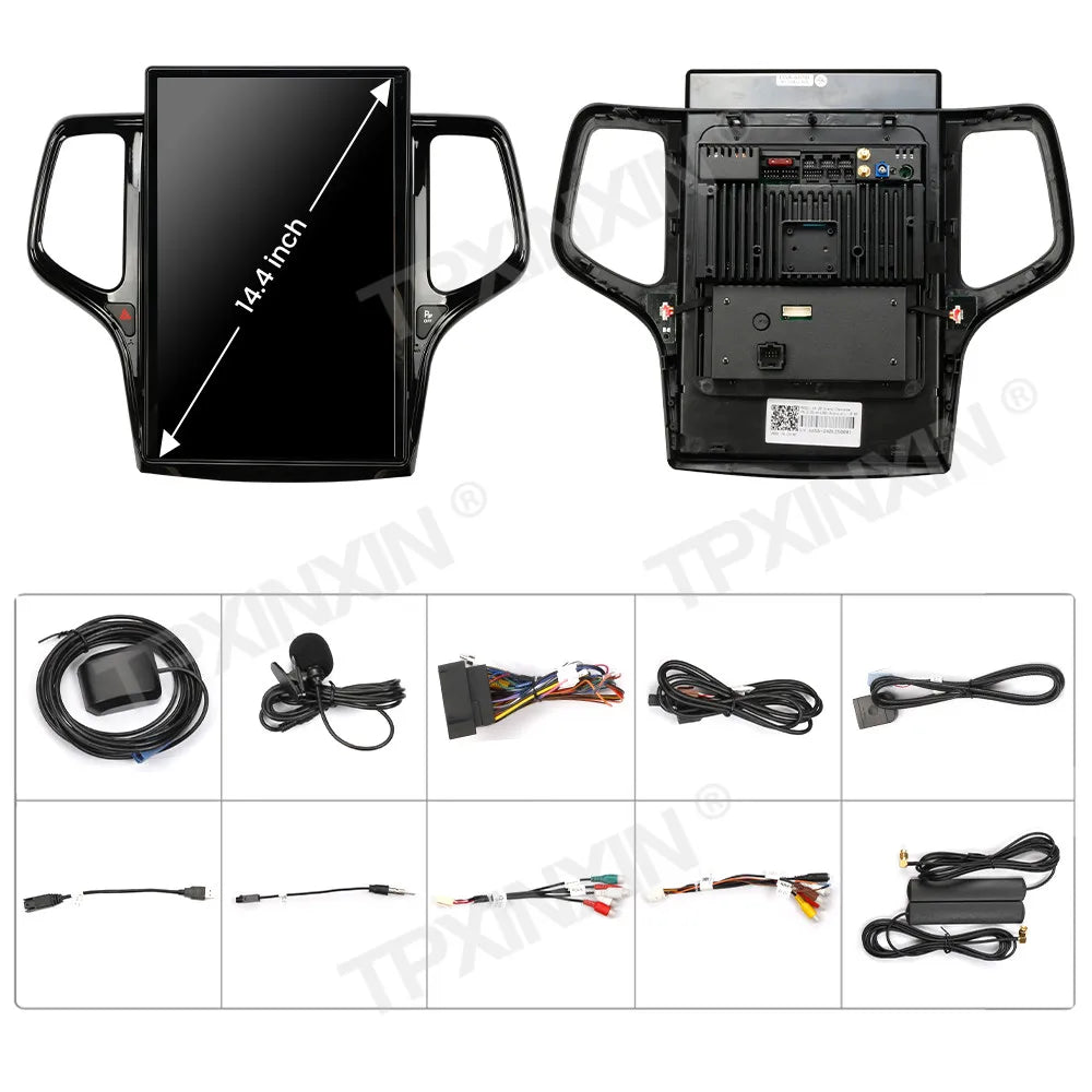 14.4 Inch Screen Qualcomm Android Auto Screen Player Head Unit For Jeep Grand Cherokee 2014~2024 GPS Navigation Radio Receiver