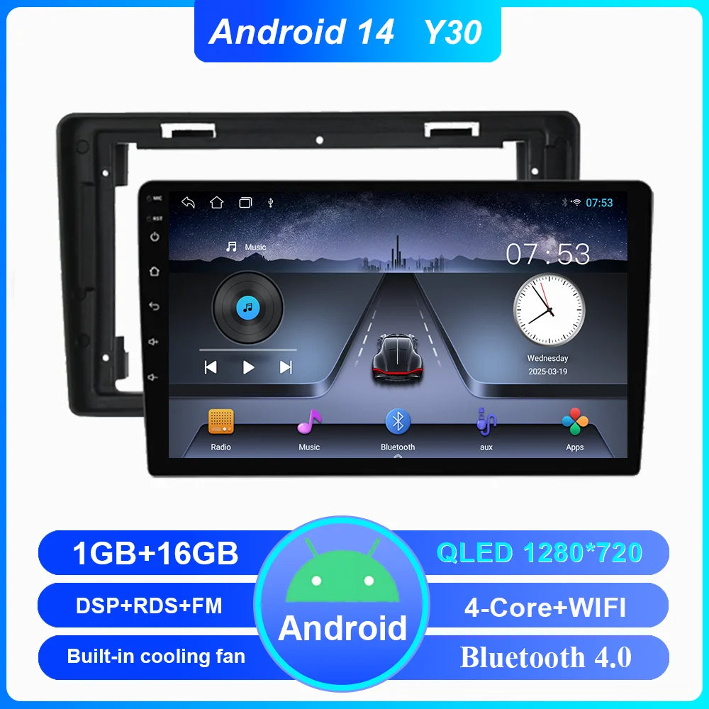 Car DVD Android 14 Radio Stereo For Citroen C2 C3 2001 2002 2003 -2010 Auto Multimedia Video Player GPS Navigation NO 2Din WIFI