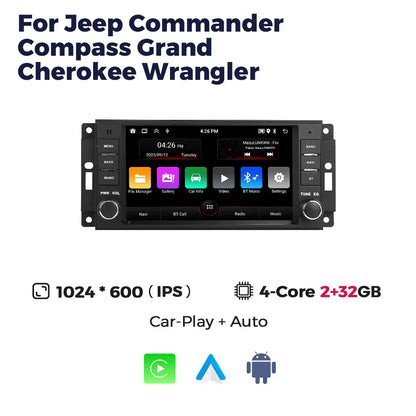 Navifly CarPlay Android Auto Car Radio For Jeep Wrangler Dodge Grand Cherokee Chrysler 300C Patriot Commander Caliber Challenger