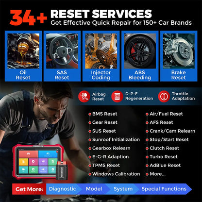 2025 New KINGBOLEN K8 PRO 8 inch Lifetime Free Car Diagnostic Tools All System 34 Reset ECU Coding Bi-directional CAN FD DOIP