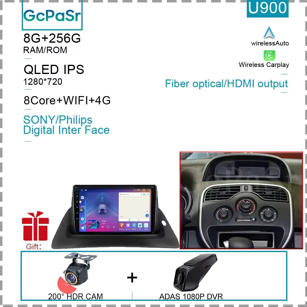 Car Radio Android For Renault kangoo 2008 2009 2010 2011 2012 2013 2014 2015 - 2018 Multimedia Player GPS Carplay Android Auto