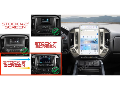 NEW 14.4" Tesla Style Screen For GMC Sierra Chevrolet Silverado 2014-2019 Car Multimedia Radio Player,stereo Android dash Unit