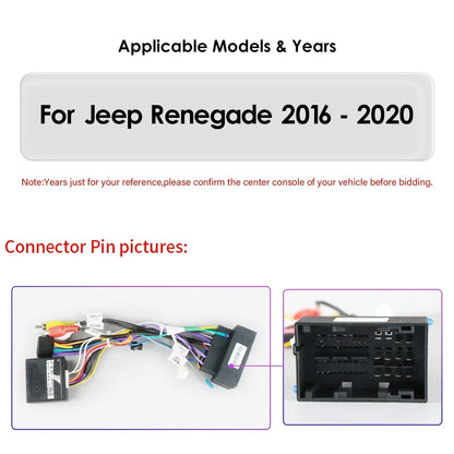 7862 Carplay 4G-LTE 9" Car Radio Android for Jeep Renegade 2016-2020 Multimedia Player Navigation GPS 2 Din Stereo DSP Autoradio
