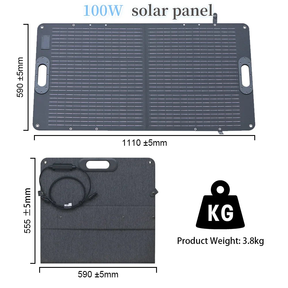 LiFePO4 600W Solar Generator Portable Power Station 100W 200W Foldable Solar Panel Charger Green Power for Phone Laptop iPad