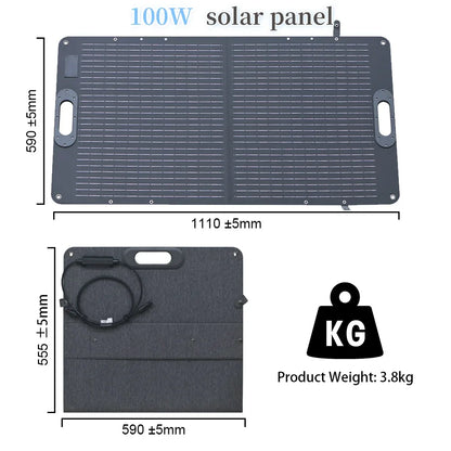 LiFePO4 600W Solar Generator Portable Power Station 100W 200W Foldable Solar Panel Charger Green Power for Phone Laptop iPad