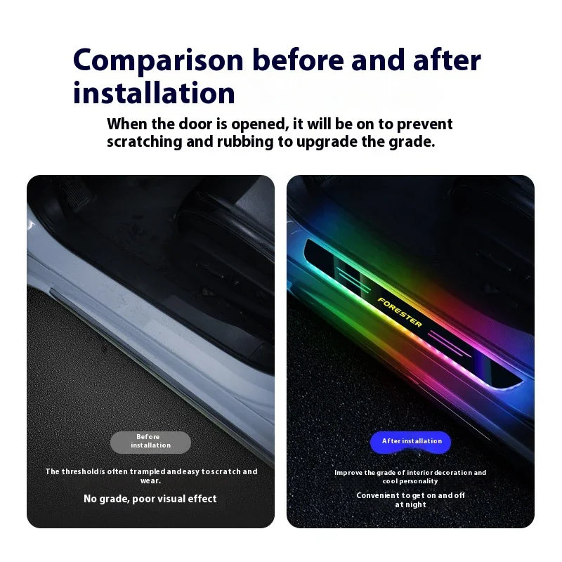 For Subaru STI OUTBACK WRV BRZ XV Impreza Forester Legacy Car Wireless LED Welcome Pedal Threshold Light passage Atmosphere lamp
