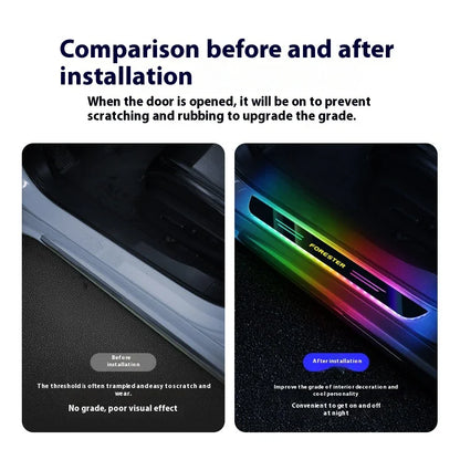 For Subaru STI OUTBACK WRV BRZ XV Impreza Forester Legacy Car Wireless LED Welcome Pedal Threshold Light passage Atmosphere lamp