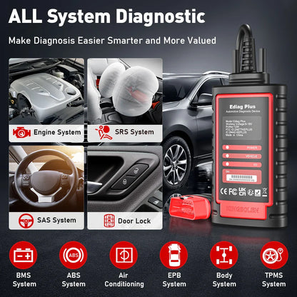Thinkdiag2 All System Bidirectional Control OBD2 Diagnostic Scanner for iOS & Android, Bluetooth Scan Tool with CAN-FD Protocol,