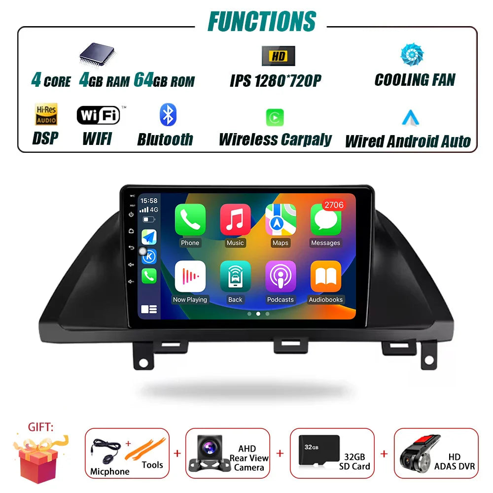 Car Radio For Honda Odyssey 2005 - 2010 Multimedia Stereo Video Player Navigation GPS Carplay 4G WIFI Android Auto 360 Camera BT