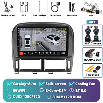 Android 14 Carplay Auto Car Radio Multimedia Player For Lexus LS430 XF30 LS 430 2000 - 2006 DSP Autoradio Stereo 2din Head Unit