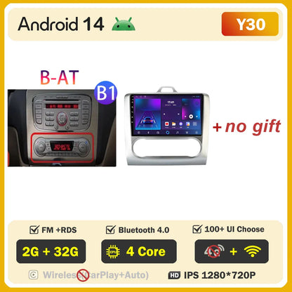 2din Android 14 Carplay Radio For ford focus 2 3 Mk2 Mk3 2004-2011 Automotive Car Multimedia GPS Autoradio 8 Core Wifi DSP BT