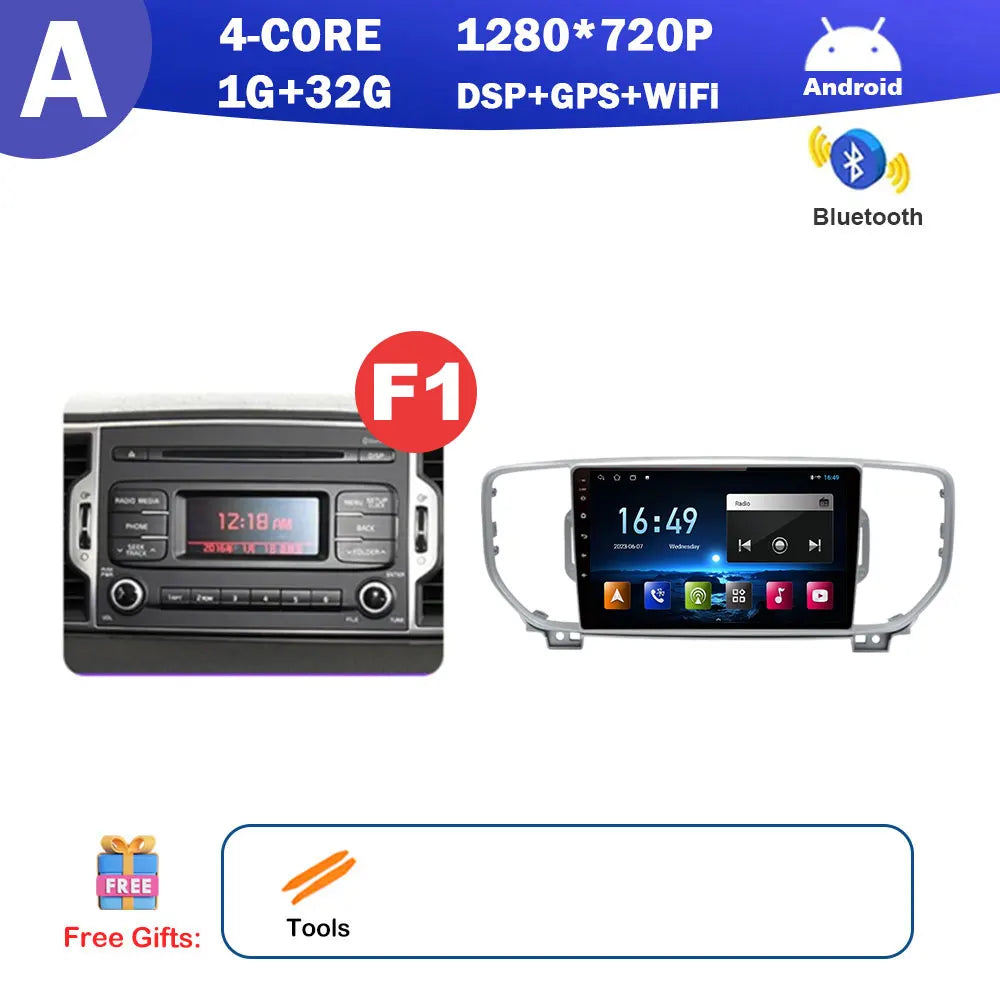 9 inch for KIA Sportage 4 QL 2016 2017 2018 Android Auto Navigation GPS Split Screen Wireless Carplay DSP Stereo Bluetooth WiFi