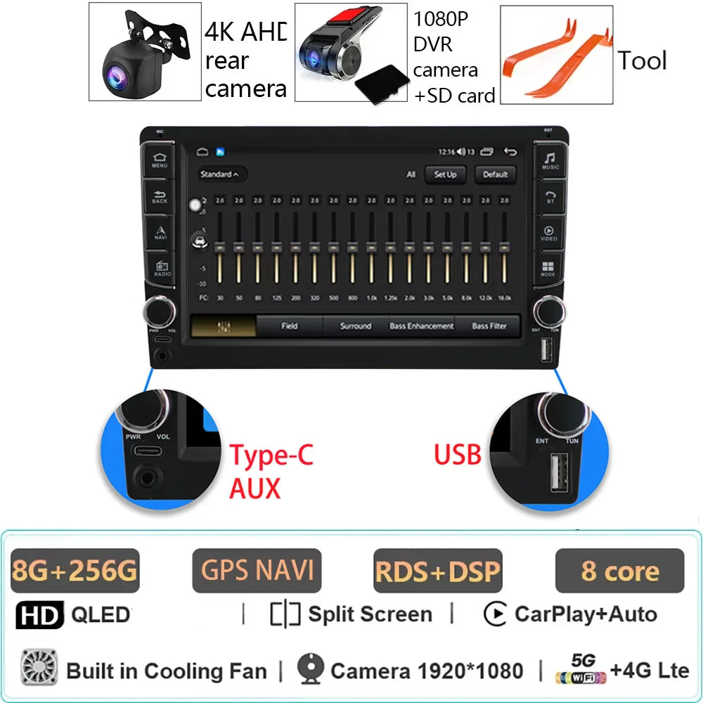 Car Radio Android 14 For Ford Fiesta Mk 6 2009 - 2018 Mirror Link AutoMotive Smart Car Systems GPS Navigation Bluetooth 8 Core