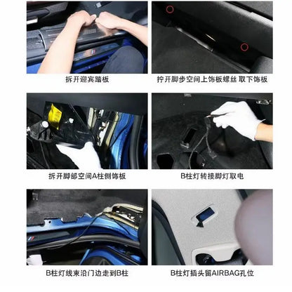 LED B Pillar Side Lamp Ambient Light For BMW F30 F31 F34 F35 3 Serie F32 F33 F36 3GT 4 Serie Atmosphere Interior Illumination