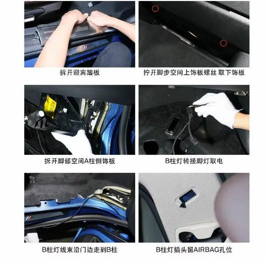 LED B Pillar Side Lamp Ambient Light For BMW F30 F31 F34 F35 3 Serie F32 F33 F36 3GT 4 Serie Atmosphere Interior Illumination