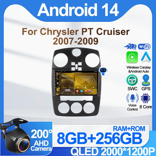 Android Radio For Chrysler PT Cruiser 2007-2009 Stereo Head Unit GPS Navigation Multimedia Player Mirror Link Carplay 8 Core 5G